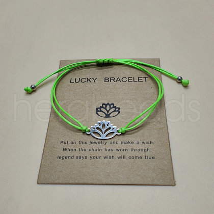 201 Stainless Steel Lotus Link Bracelets WGDDDBE-03-1