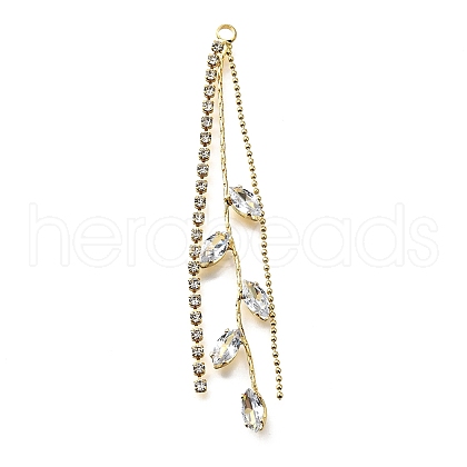 Brass Micro Pave Clear Cubic Zirconia Big Pendants KK-B135-03G-1