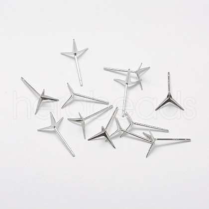 925 Sterling Silver Earrings Settings STER-P032-12S-1