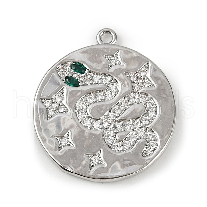 Brass Micro Pave Cubic Zirconia Pendants KK-M322-35P-1