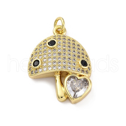 Brass Micro Pave Cubic Zirconia Pendants KK-U066-16G-1
