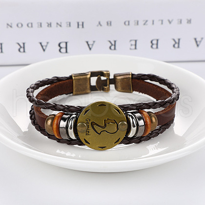 Imitation Leather Cord Triple Layer Multi-strand Bracelets WG32474-02-1