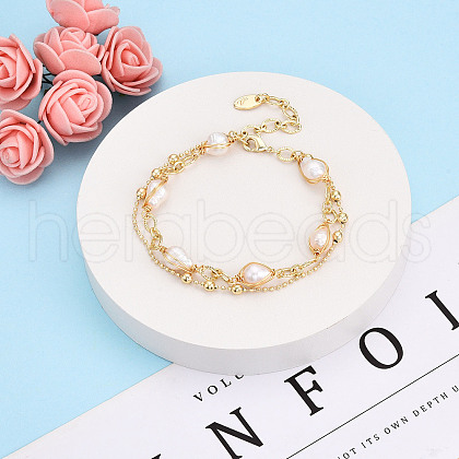 Brass Multi-strand Bracelets BJEW-N031-01G-1
