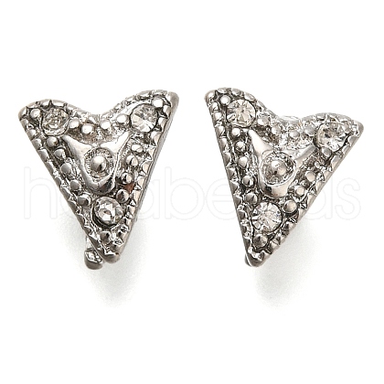 Eco-Friendly PVD Vacuum Plating & Long-Lasting Plated Brass With Rhinestone Pinch Bails KK-S402-05P-NR-1