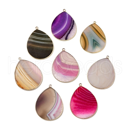 Natural Agate Pendants G-E526-01-M-1