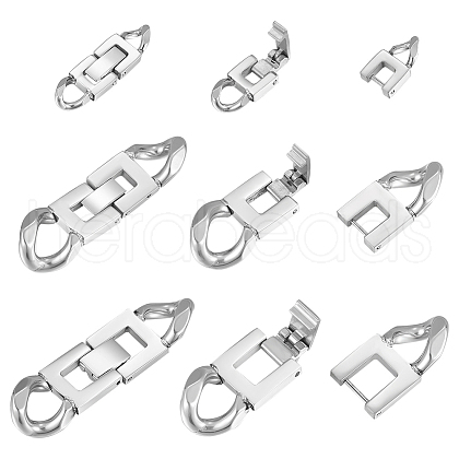 Unicraftale 3Pcs 3 Styles 304 Stainless Steel Fold Over Clasps STAS-UN0053-38-1