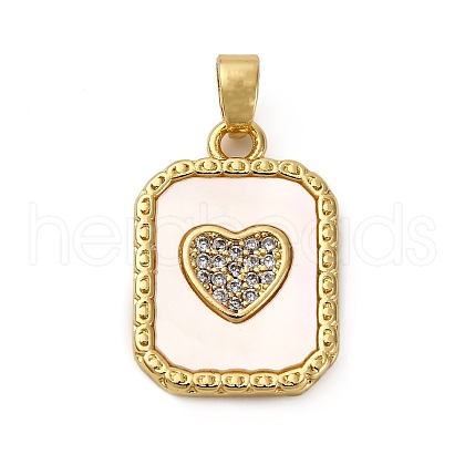 Brass Micro Pave Cubic Zirconia Pendants KK-P308-16G-02-1
