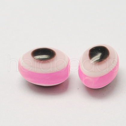 Oval Evil Eye Resin Beads RESI-R160-6x8-06-1