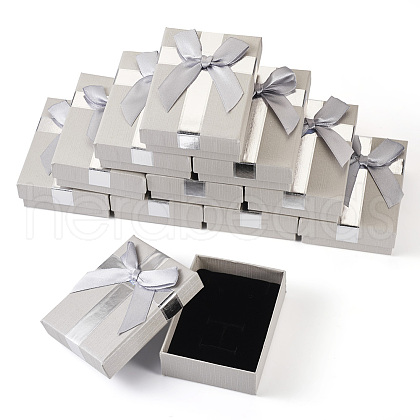 Rectangle Paper Jewelry Gift Boxes with Bowknot CON-TAC0010-89B-1