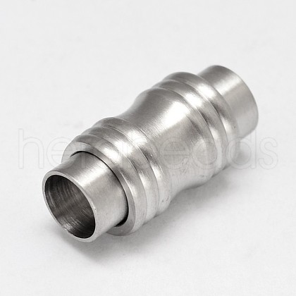 Tarnish Resistant Column 304 Stainless Steel Magnetic Clasps with Glue-in Ends STAS-D070-09-1