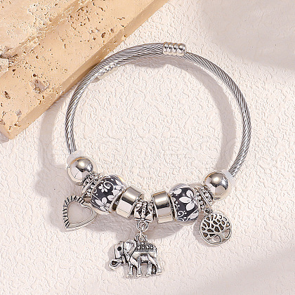 Alloy Beads European Bangles FS-WG24546-01-1