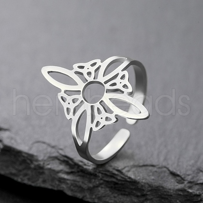 304 Stainless Steel Adjustable Cuff Rings RJEW-S628-03P-1