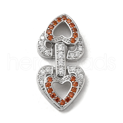 Brass Micro Pave Cubic Zirconia Fold Over Clasps KK-H455-53P-02-1