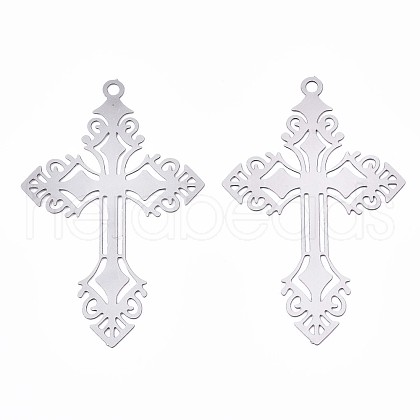 Non-Tarnish 201 Stainless Steel Filigree Pendants X-STAS-S118-033P-1