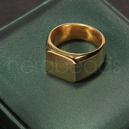Square Stainless Steel Finger Rings WGB1DFB-32-1