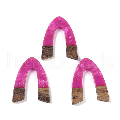 Resin & Wood Pendants WOOD-F015-16G-1