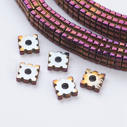 Vacuum Plating Electroplate Non-magnetic Synthetic Hematite Beads Strands G-F534-C08-1