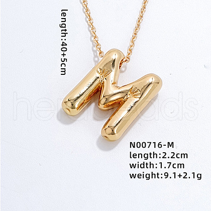 Stainless Steel Party Balloon Letter Pendant Cable Chain Necklaces for Women YF1942-13-1