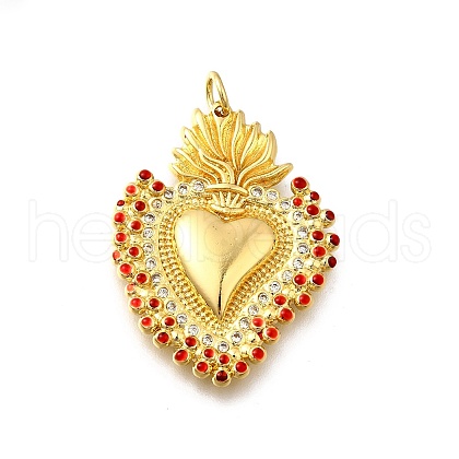 Brass Micro Pave Clear Cubic Zirconia Pendants KK-F899-15G-1