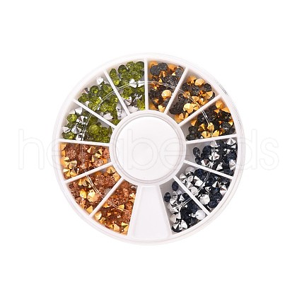 4 Colors Pointed Back Resin Rhinestone Cabochons MRMJ-R111-03B-1