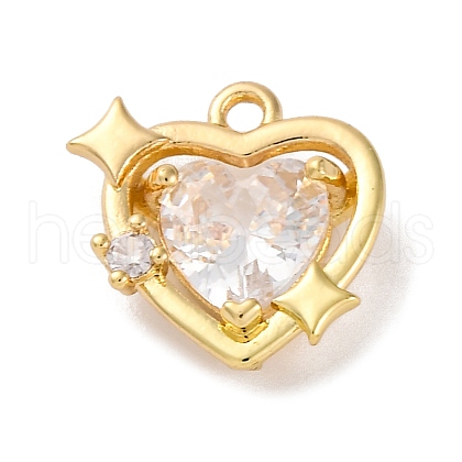 Brass Micro Pave Cubic Zirconia Pendants KK-U042-20G-1