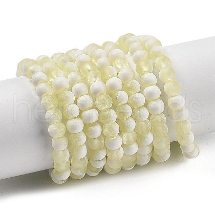 Frosted Crackle Glass Beads Strands X1-GLAA-U001-4mm-M11-1