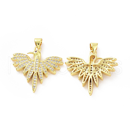 Brass Micro Pave Cubic Zirconia Pendants ZIRC-P106-14G-1