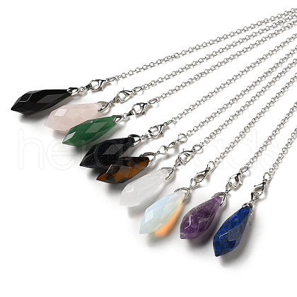 Mixed Gemstone Dowsing Pendulum Big Pendants G-H286-03P-1