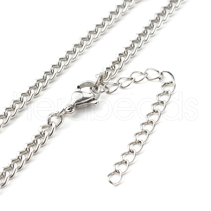 Non-Tarnish 304 Stainless Steel Curb Chain Necklaces NJEW-JN03637-1