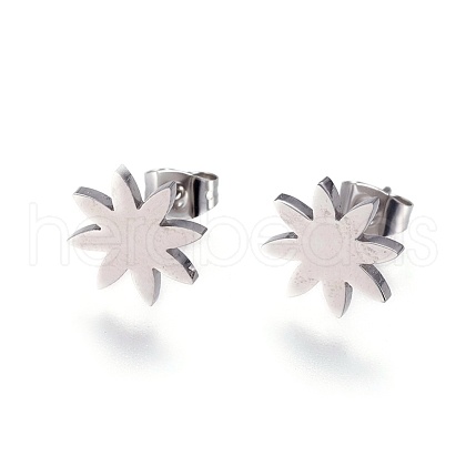 Tarnish Resistant 304 Stainless Steel Stud Earrings EJEW-F234-06P-1