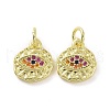 Brass Micro Pave Cubic Zirconia Charms KK-E068-VF077-2