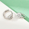 Brass Micro Pave Cubic Zirconia Hoop Earrings EJEW-S277-07P-5
