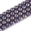 Electroplate Opaque Glass Beads Strands GLAA-T032-P10mm-AB15-1