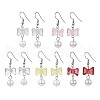 Bowknot Transparent Spray Painted Glass Dangle Earrings EJEW-JE06353-2