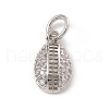 Brass Micro Pave Clear Cubic Zirconia Egg Charms ZIRC-F132-52P-1