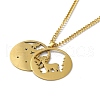 304 Stainless Steel Double Layer Pendant Necklaces NJEW-D047-02G-3