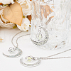 ANATTASOUL 3Pcs 3 Colors Platinum Plated Alloy Crescent Moon Pendant Necklaces Set NJEW-AN0001-31-7