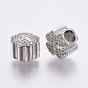 Brass Micro Pave Cubic Zirconia European Beads OPDL-P001-28-2