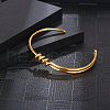 Stylish Stainless Steel Open Bangle Bracelet for Women's Daily Wear DG7162-1-1