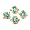 Rack Plating Brass Micro Pave Clear Cubic Zirconia Connector Charms KK-D088-39G-1