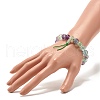 Natural Fluorite Round Beads Stretch Bracelet BJEW-JB07235-02-3
