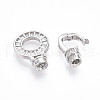 925 Sterling Silver Micro Pave Clear Cubic Zirconia Fold Over Clasps STER-T008-03P-2