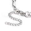 304 Stainless Steel Cable Chain Bracelet for Men Women BJEW-E031-05A-P-3