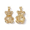 Brass Micro Pave Cubic Zirconia Pendants KK-B061-16G-1