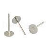 304 Stainless Steel Flat Round Blank Peg Stud Earring Findings A-STAS-S028-37-1