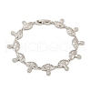 Mushroom Brass Micro Pave Clear Cubic Zirconia Link Bracelets for Women BJEW-Z126-04P-4