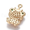 Brass Cubic Zirconia Pendants ZIRC-O029-13G-2