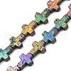 Electroplated Natural Lava Rock Beads Strands G-A256-A01-01C-1