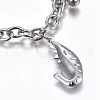 Tarnish Resistant 304 Stainless Steel Charm Bracelets BJEW-L637-20-P-2