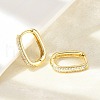 Oval Brass Micro Pave Clear Cubic Zirconia Hoop Earrings EJEW-D311-141G-2